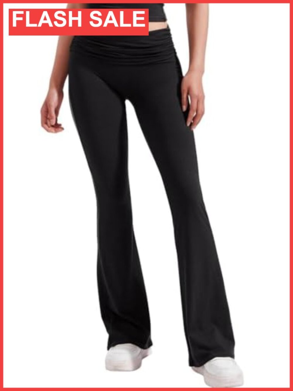 Y2K High Waisted Ruched Flare Yoga Pants Tummy Control for Workout